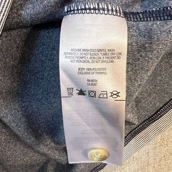 MEN'S BLUE GRAY POLO - COLUMBIA - SHORT SLEEVE - SIZE M Two Tone Striped - Picture 5 of 9